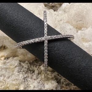 Signed AHM CZ Atomic Design Sterling Silver - Size 7 1/2